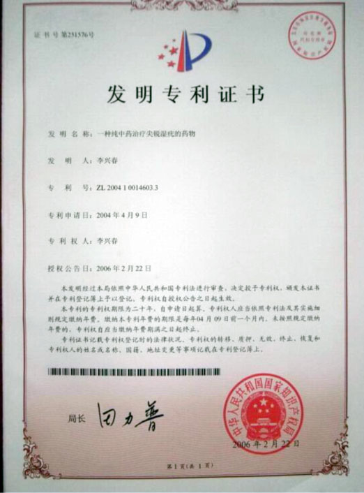专利证书ZL200410014603.3